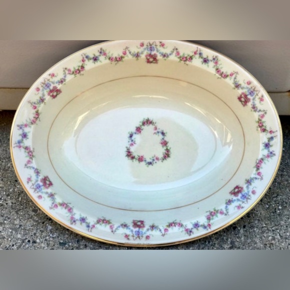 Vintage Mid Century SYRACUSE ACADIA Old Ivory 10" Oval Vegetable Serving Bowl - Picture 8 of 8